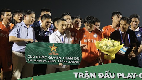  Trận play-off tranh vé V.League 2025/26: Hai nỗi buồn, vui trên sân Thống Nhất